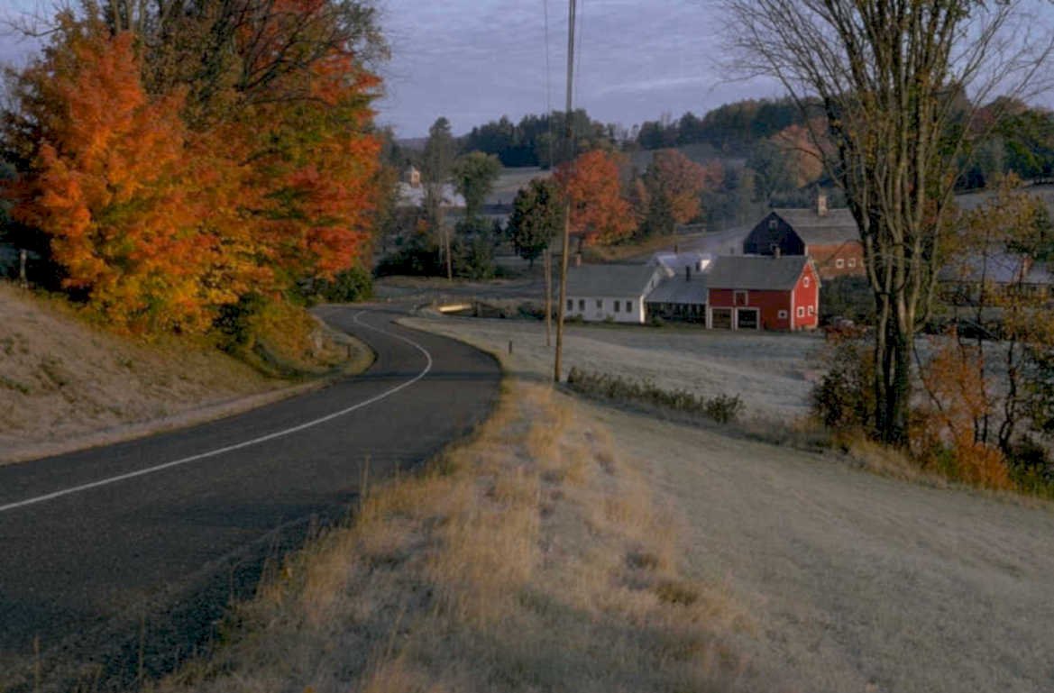 autumn rural road 1980s 1990s A4 Photo Print