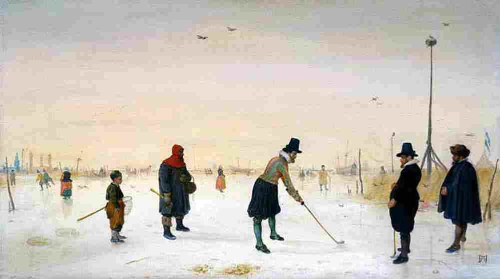 aver Golf Players on the Ice Art A4 Photo Print