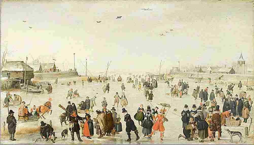 aver Winter Scene on a Frozen Canal Art A4 Photo Print