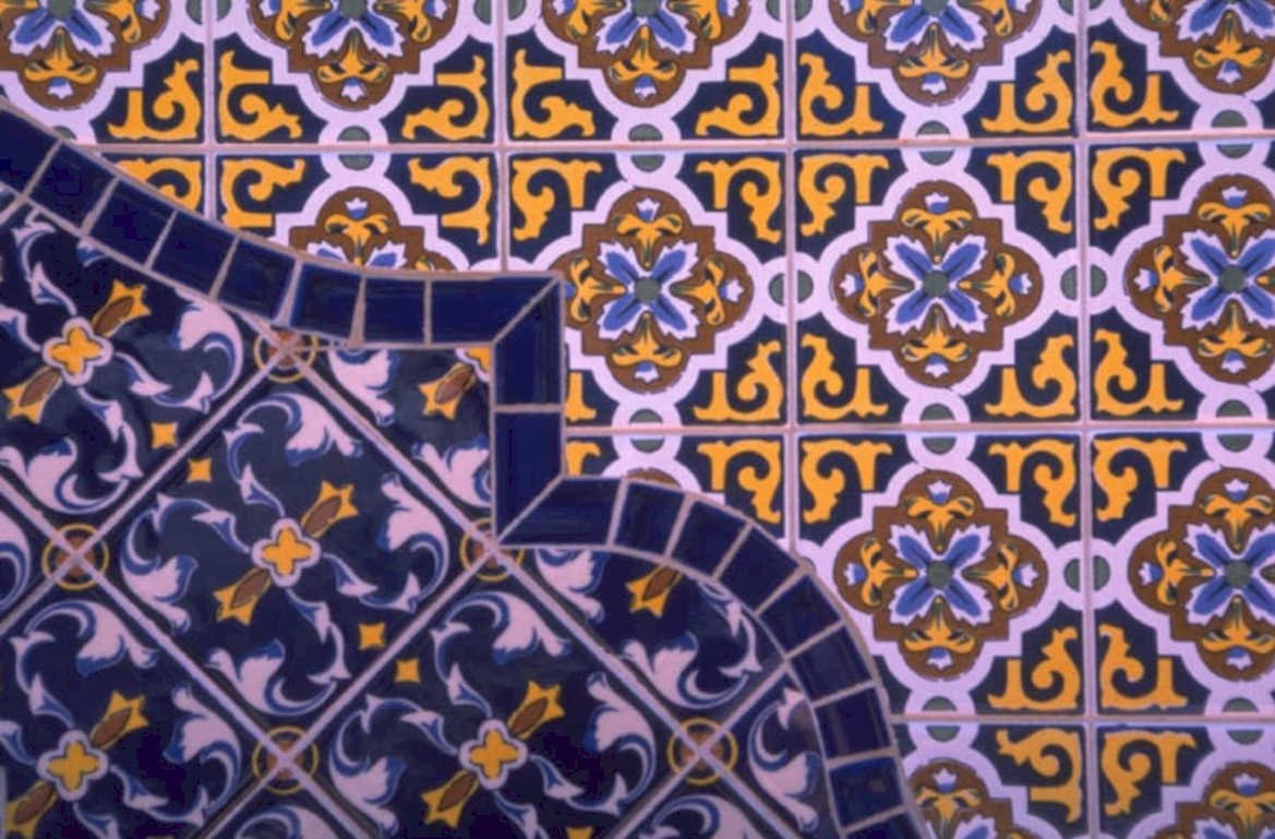 azulejo tiles pattern 1980s 1990s A4 Photo Print