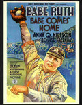 babe ruth babe comes home baseball movie poster 1927 Advert A4 Photo Print