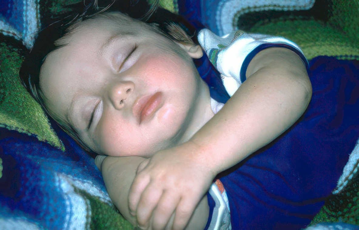 baby sleeping infant Vintage A4 Photo Print