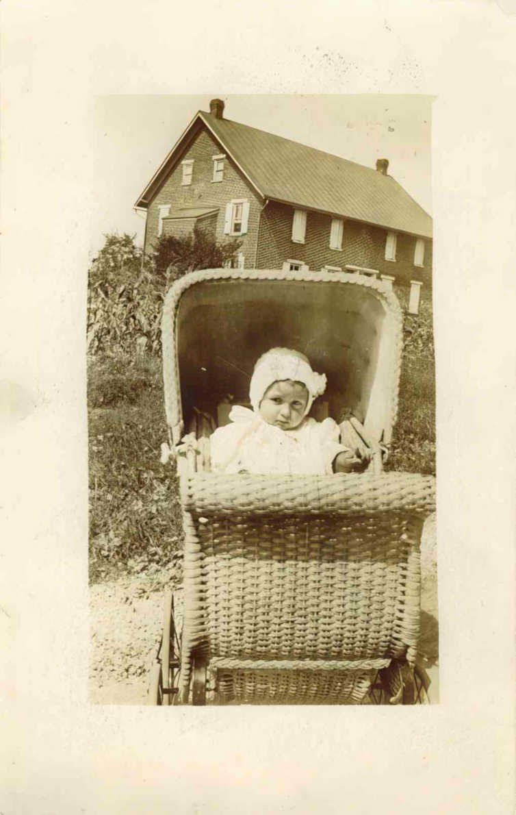 baby stroller house Vintage world war A4 Photo Print