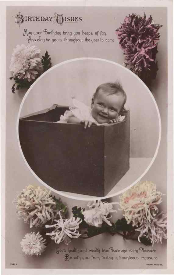 baby wrapped up as a present in a box old rpc 135471 A4 Photo Print