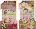 babys first birthday 2x antique teddy bear rabbit real photo shaped s 105456 A4 Photo Print