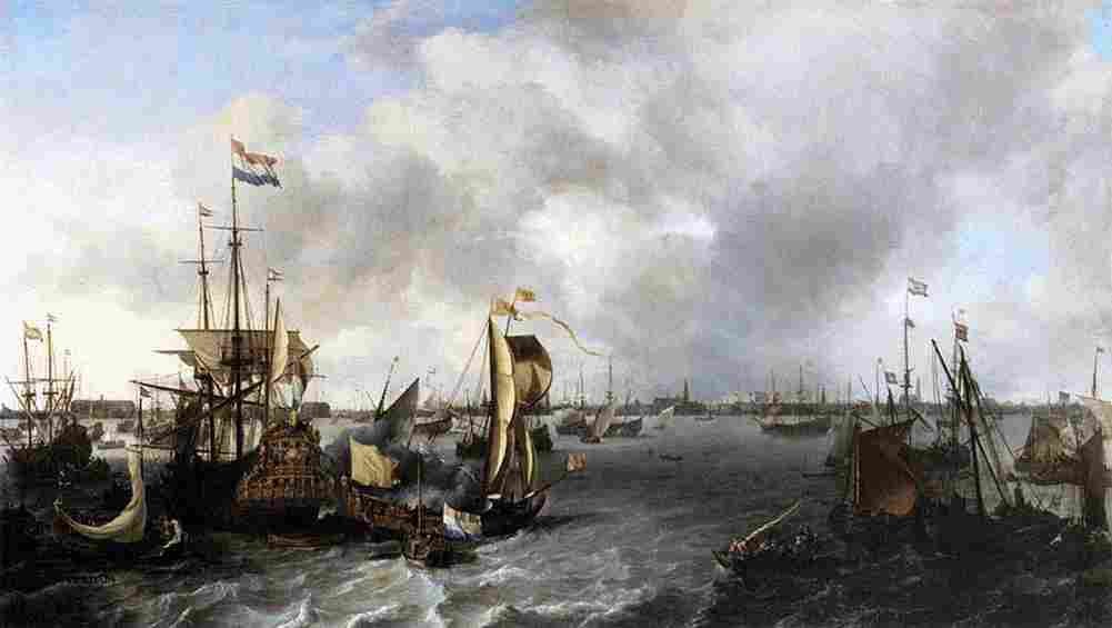 back Amsterdam Ships Art A4 Photo Print