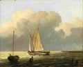 back Coastal scene with a Tjalk Art A4 Photo Print