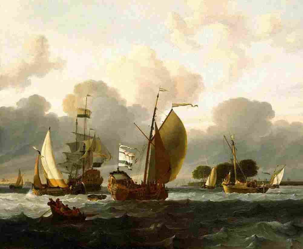 back Dutch Yacht Before the Wind Art A4 Photo Print