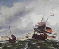 back Ships in the Storm Art A4 Photo Print