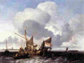 back Ships on the Zuiderzee before the Fort of Naarden Art A4 Photo Print