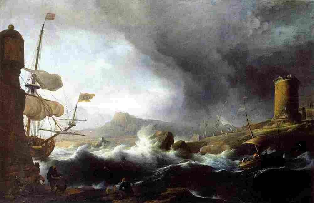 back Stormy sea on mountainous coast Art A4 Photo Print