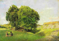 backer Two Kids and Trees Art A4 Photo Print