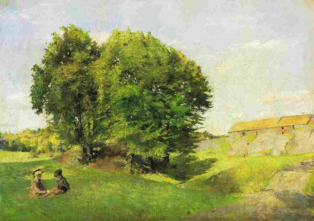 backer Two Kids and Trees Art A4 Photo Print
