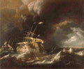 backhuysen dutch merchant ships in a storm Art A4 Photo Print