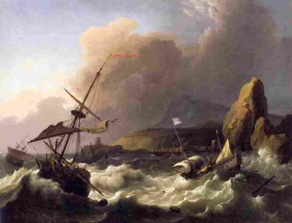 backhuysen storm in the sea Art A4 Photo Print