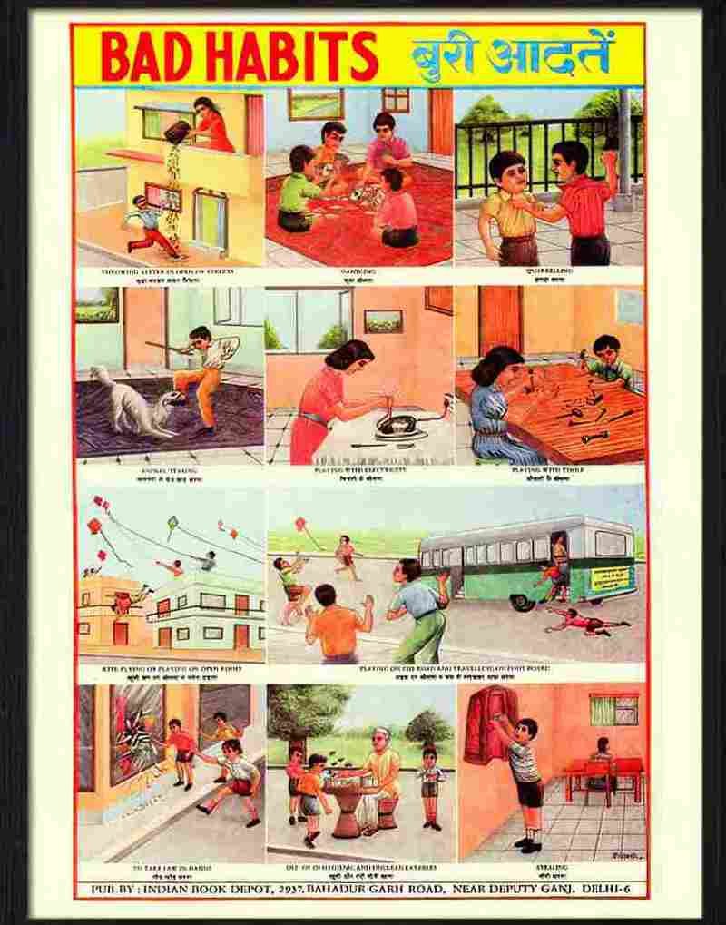 bad habits indian chart Advert A4 Photo Print