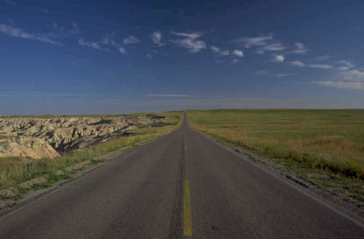 badlands road sky 1 1980s 1990s A4 Photo Print