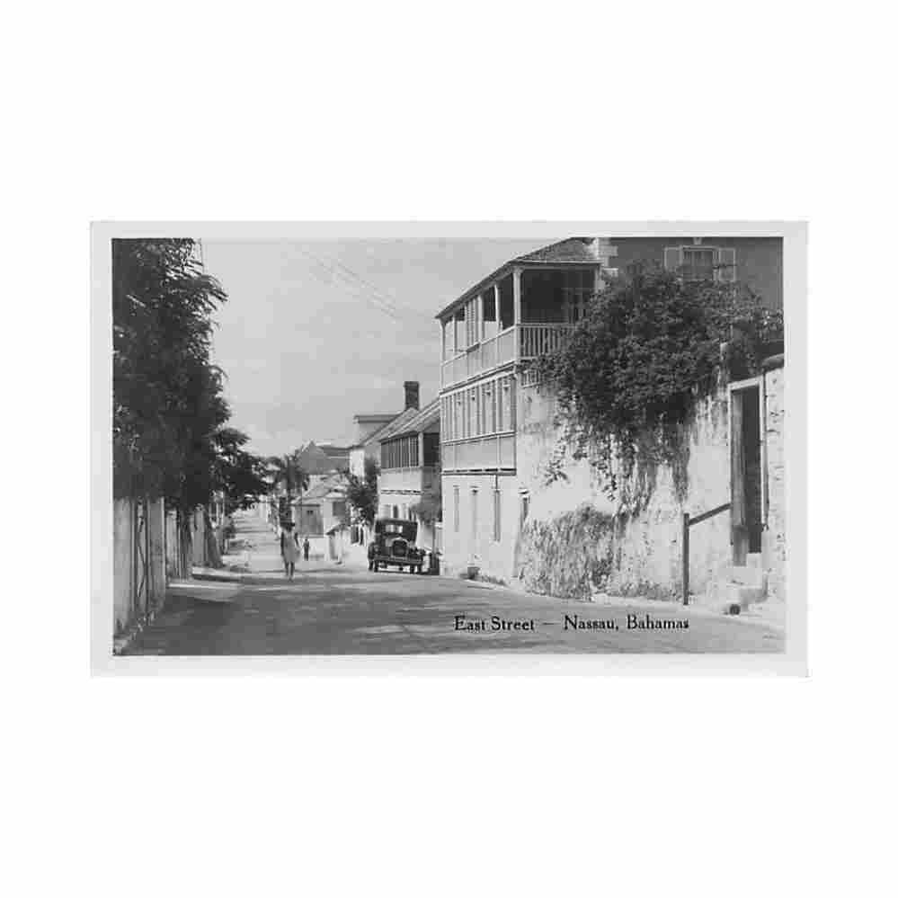 bahamas nassau east street Vintage A4 Photo Print