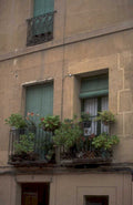 balconies plants building 1980s 1990s A4 Photo Print