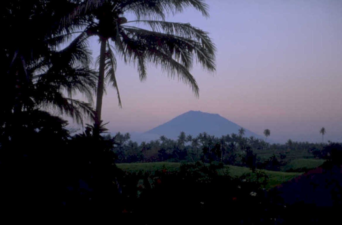 bali batur sunset 1980s 1990s A4 Photo Print