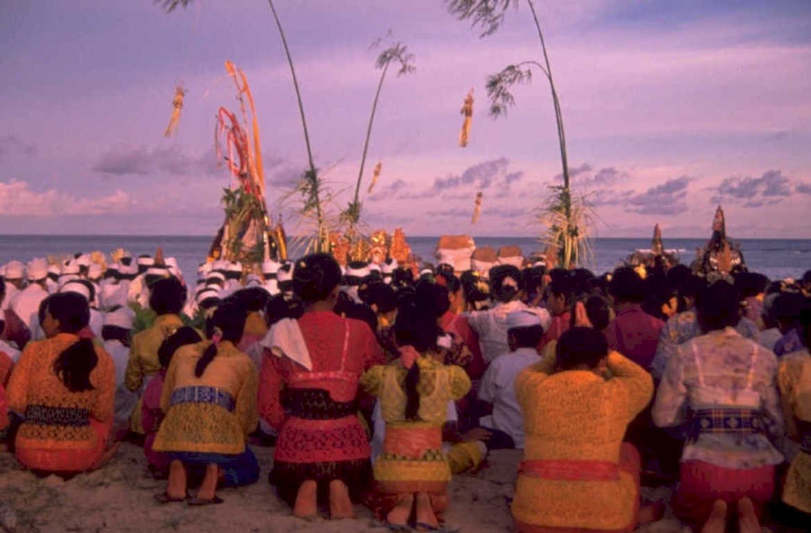 bali ceremony sunset 1980s 1990s A4 Photo Print