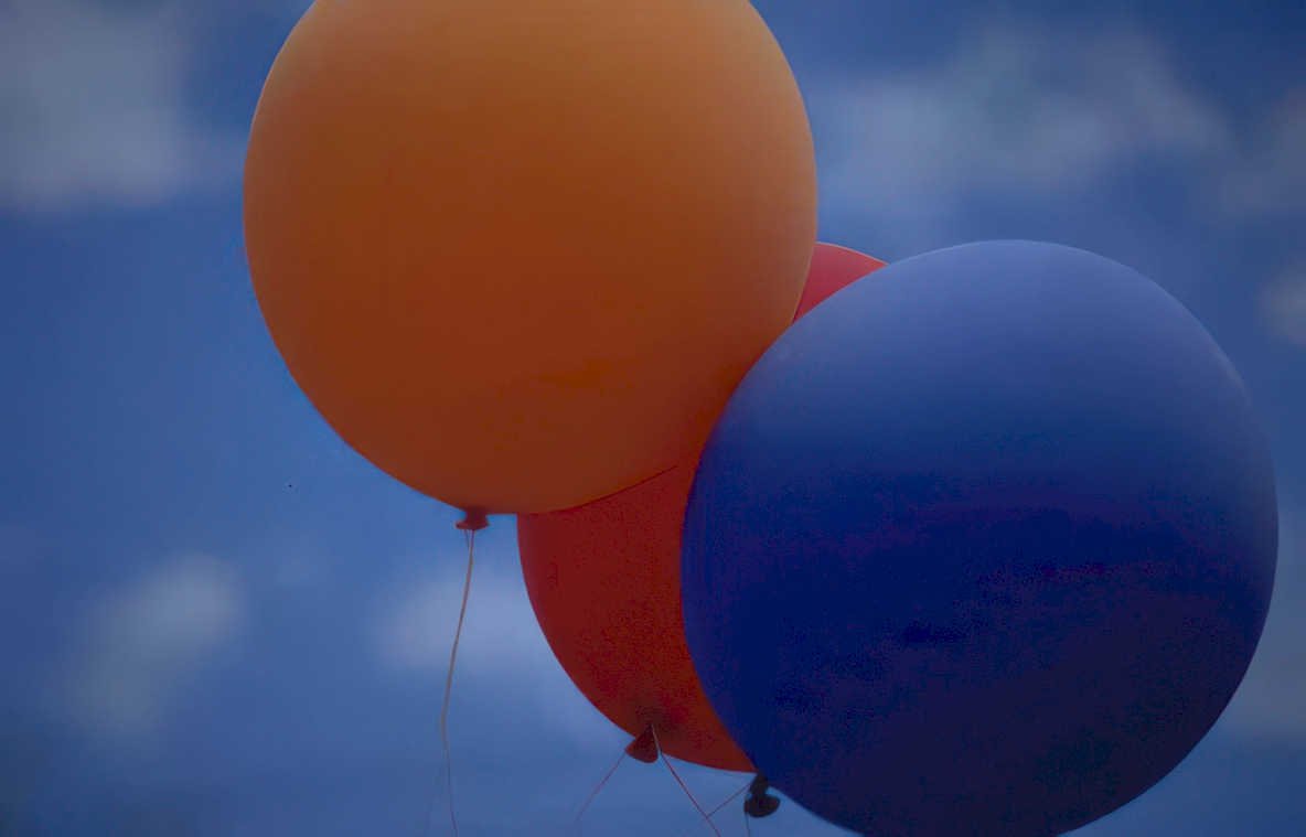 balloons celebration sky Vintage A4 Photo Print