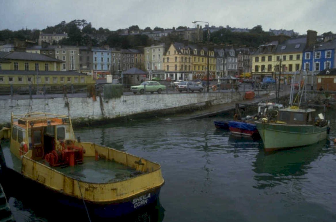 ballycastle boats rainy 1980s 1990s A4 Photo Print