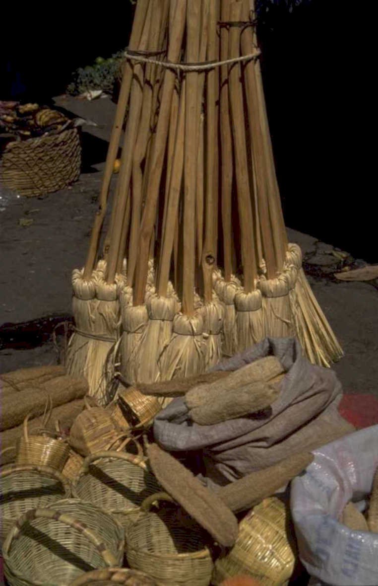 bamboo straw market 1980s 1990s A4 Photo Print