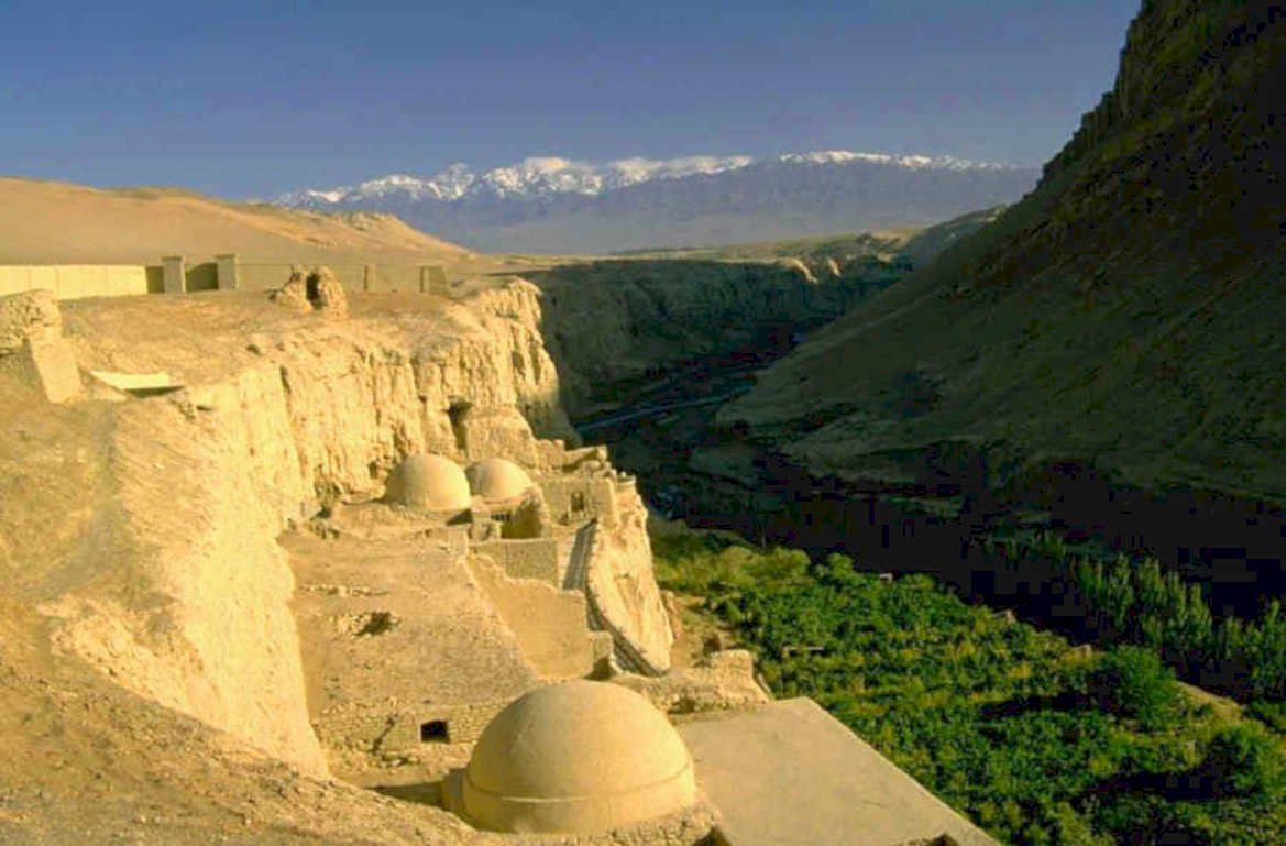 bamiyan buddhas landscape 1980s 1990s A4 Photo Print