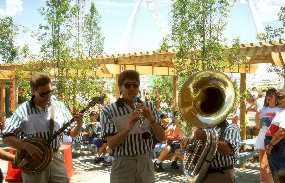 band concert sixflags Vintage A4 Photo Print