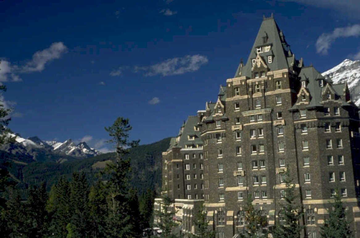 banff hotel mountains 2 1980s 1990s A4 Photo Print