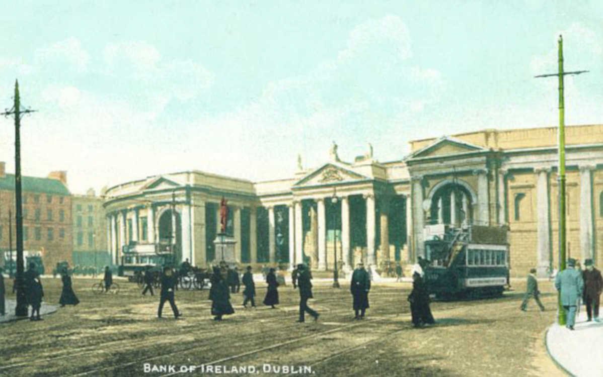 bank ireland dublinVintage 1880s 1900s A4 Photo Print