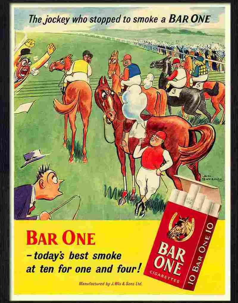 bar none cigarettes h m bateman1950s Advert A4 Photo Print