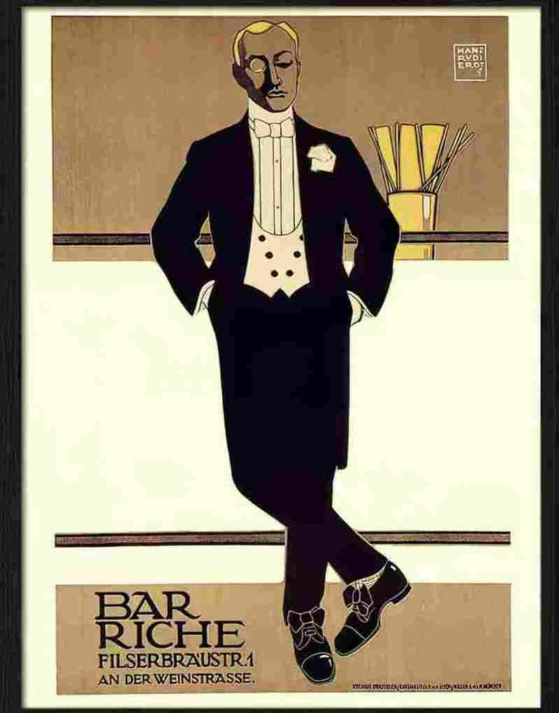 bar riche hanz rudi erdt 1911 2 Advert A4 Photo Print