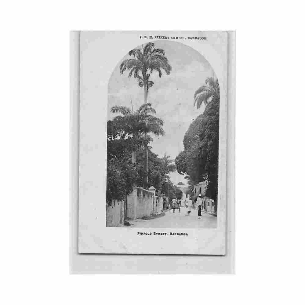 barbados pinfold street is lightly unsticked j r h seifert co Vintage A4 Photo Print