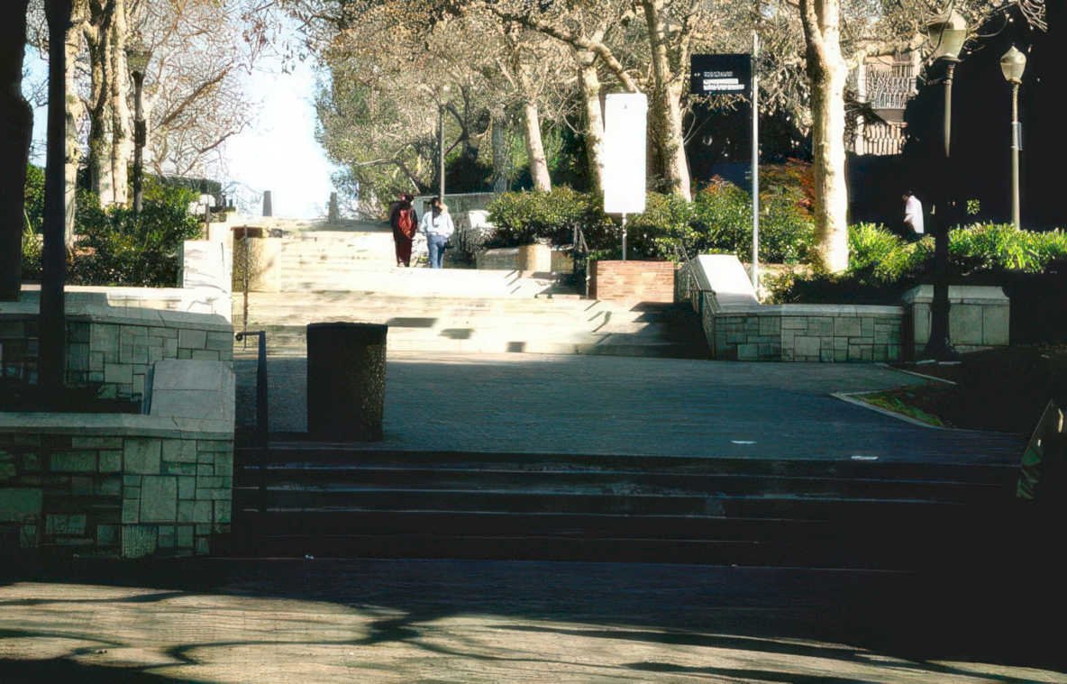 barcelona staircase plaza Vintage A4 Photo Print