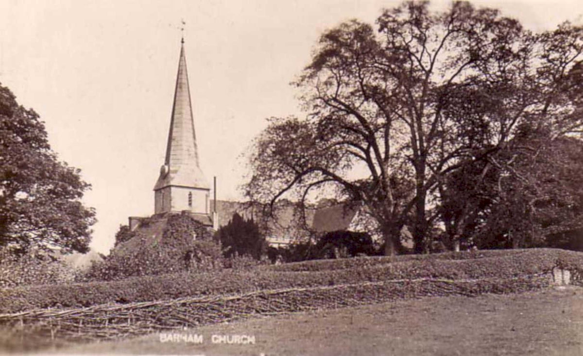 barham churchVintage 1880s 1900s A4 Photo Print