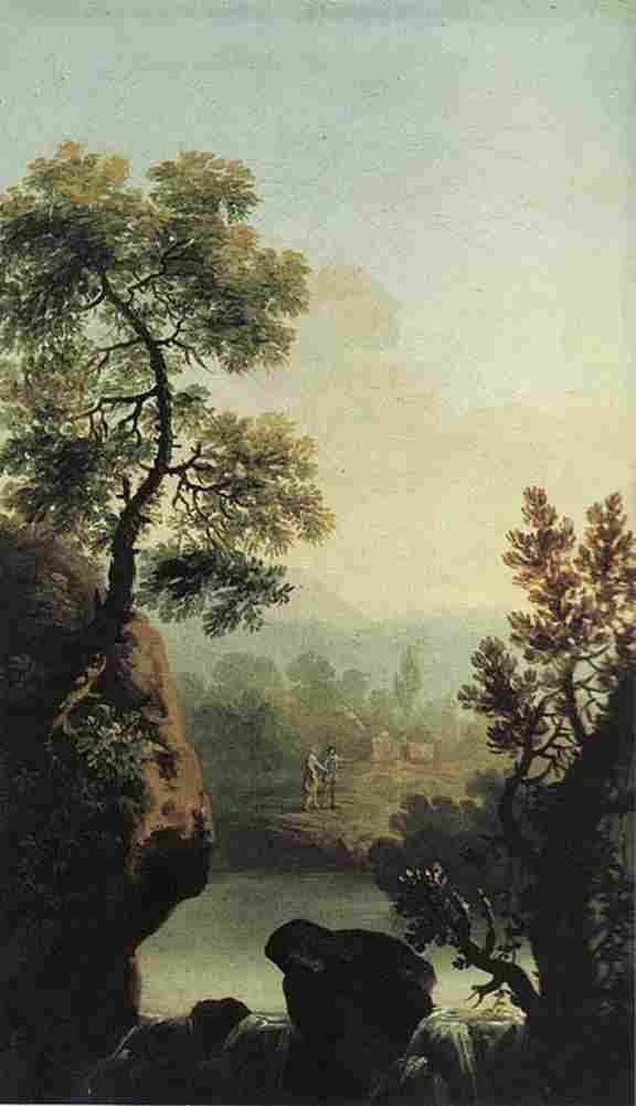 barr Landscape with Figures in the Background Art A4 Photo Print