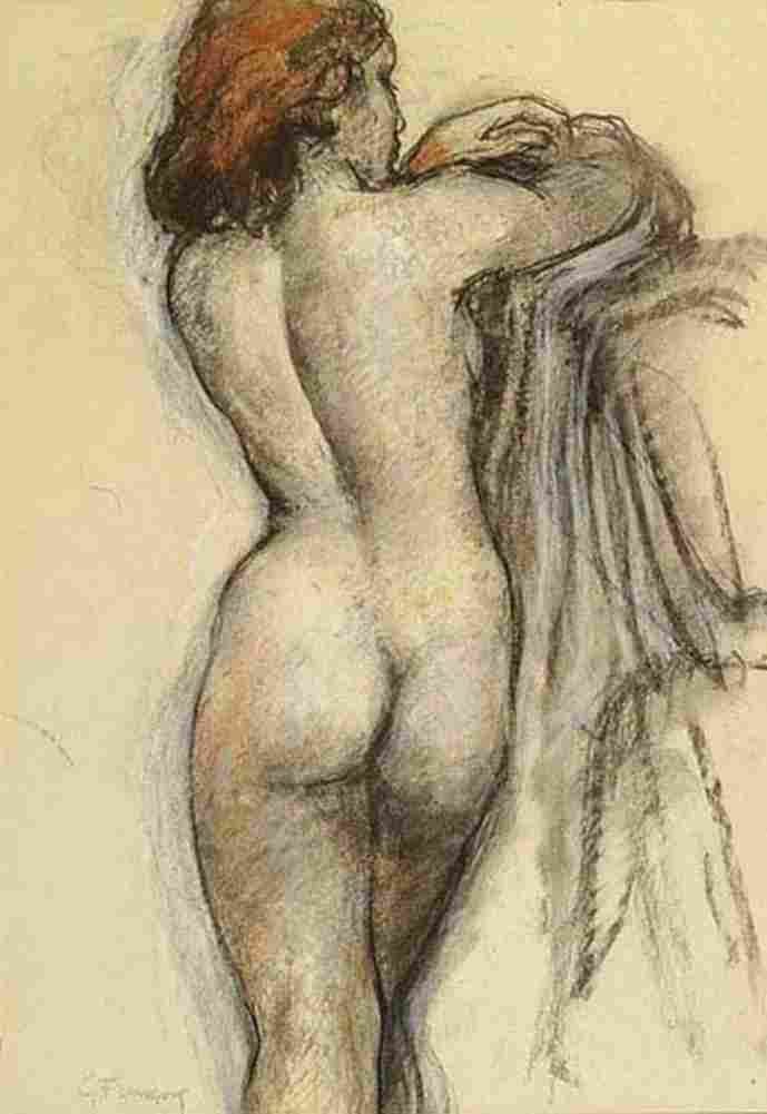 barraud Female Back Stroke Art A4 Photo Print