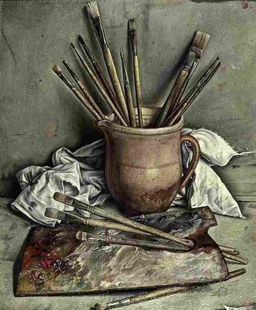 barraud Palette and Brushes Art A4 Photo Print