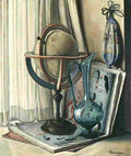 barraud World Map and Green Decanter Art A4 Photo Print