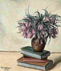 barraud still life with flowers and book Art A4 Photo Print