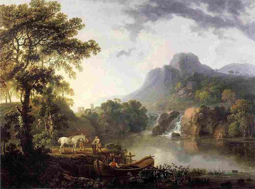 barret G Lake Landscape with Travellers Art A4 Photo Print
