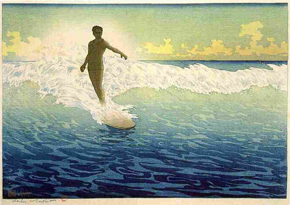 bart Hawaii The Surf Rider Art A4 Photo Print