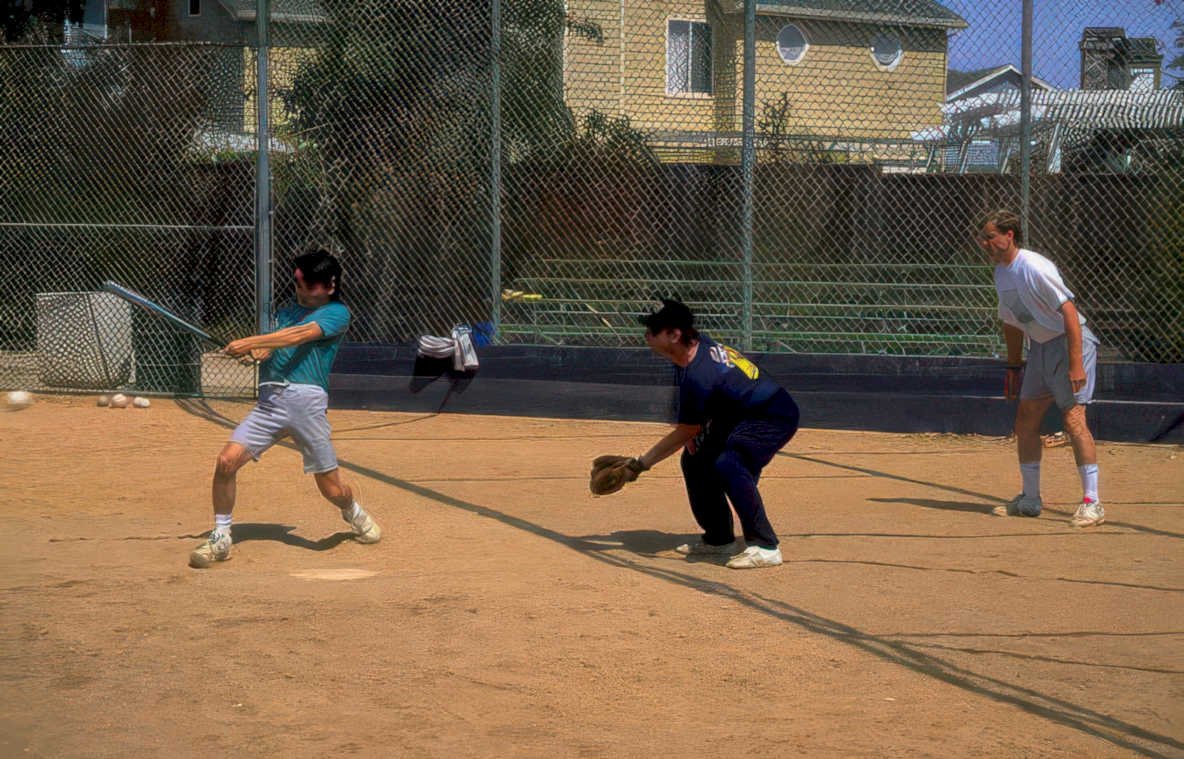 baseball game snapshot Vintage A4 Photo Print
