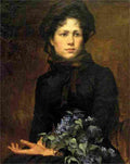 bashk Young Lady with a Lilac Bouquet Art A4 Photo Print