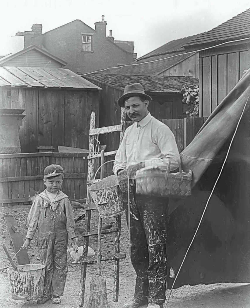 basket weaving men Vintage world war A4 Photo Print