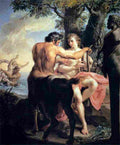bat Achilles and the Centaur Chiron Art A4 Photo Print