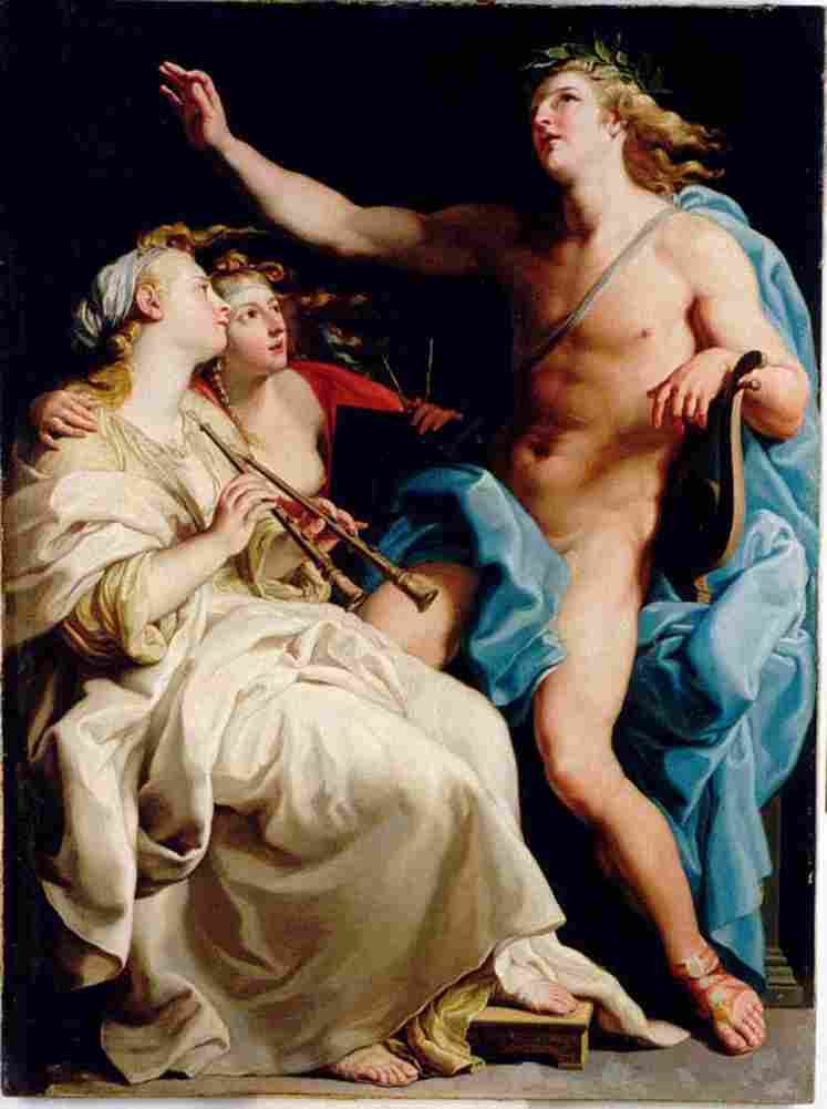 bat Apollo and two Muses Art A4 Photo Print