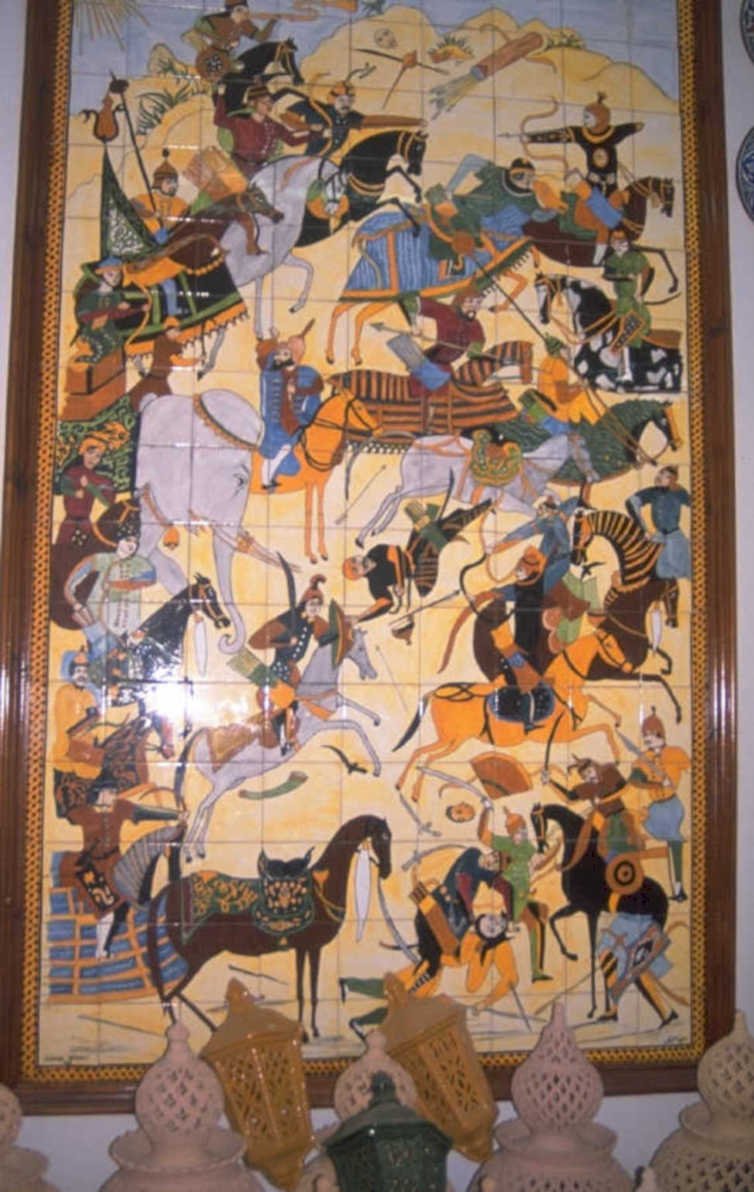 battle elephants mural 1980s 1990s A4 Photo Print
